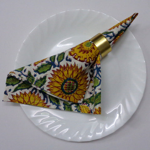 Block printed Napkins, Set of 8