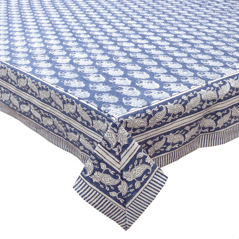 Block printed tablecloths, 150 x 220, 180 x 270cm, 180 x 340cm long rectangle