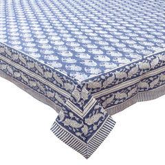 Block printed tablecloths, 150 x 220, 180 x 270cm, 180 x 340cm long rectangle