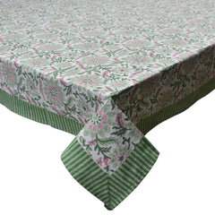 Block printed tablecloths, 180 x 270cm, 180 x 340cm long rectangle.