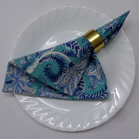 Block printed Napkins, Set of 8