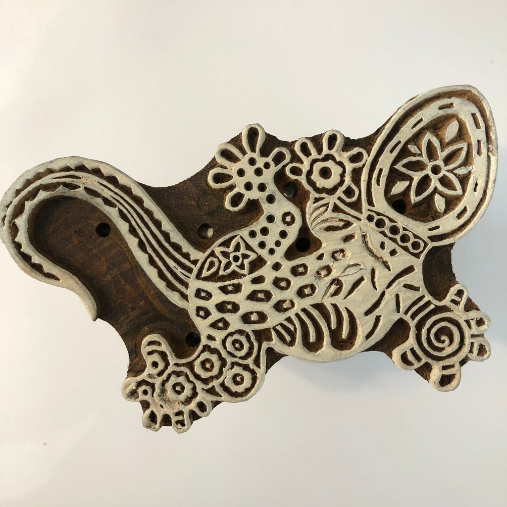 Carved printing block - Gecko
