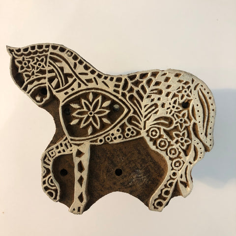 Carved printing block - Horse