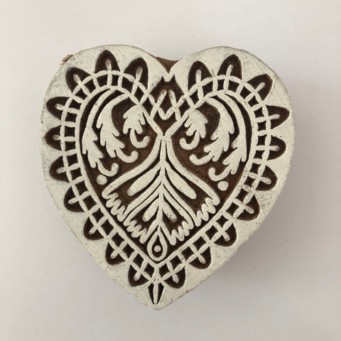 Carved printing block - Love heart 2