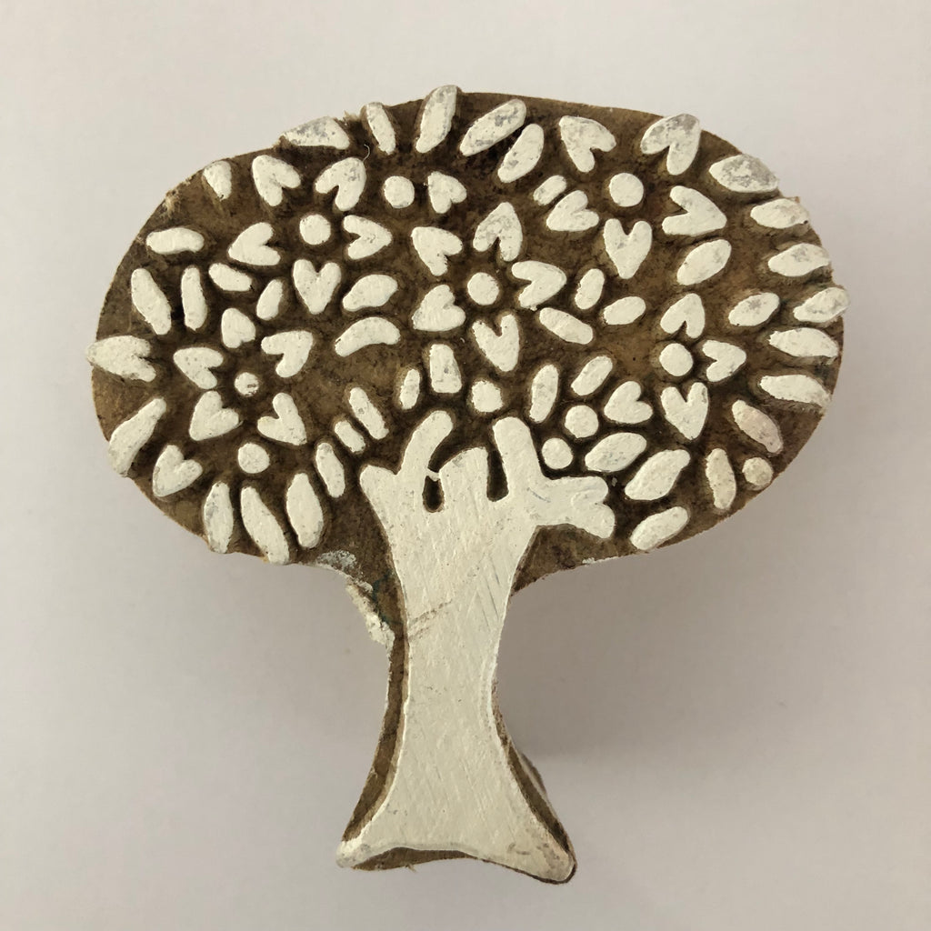 Carved printing block - Small tree