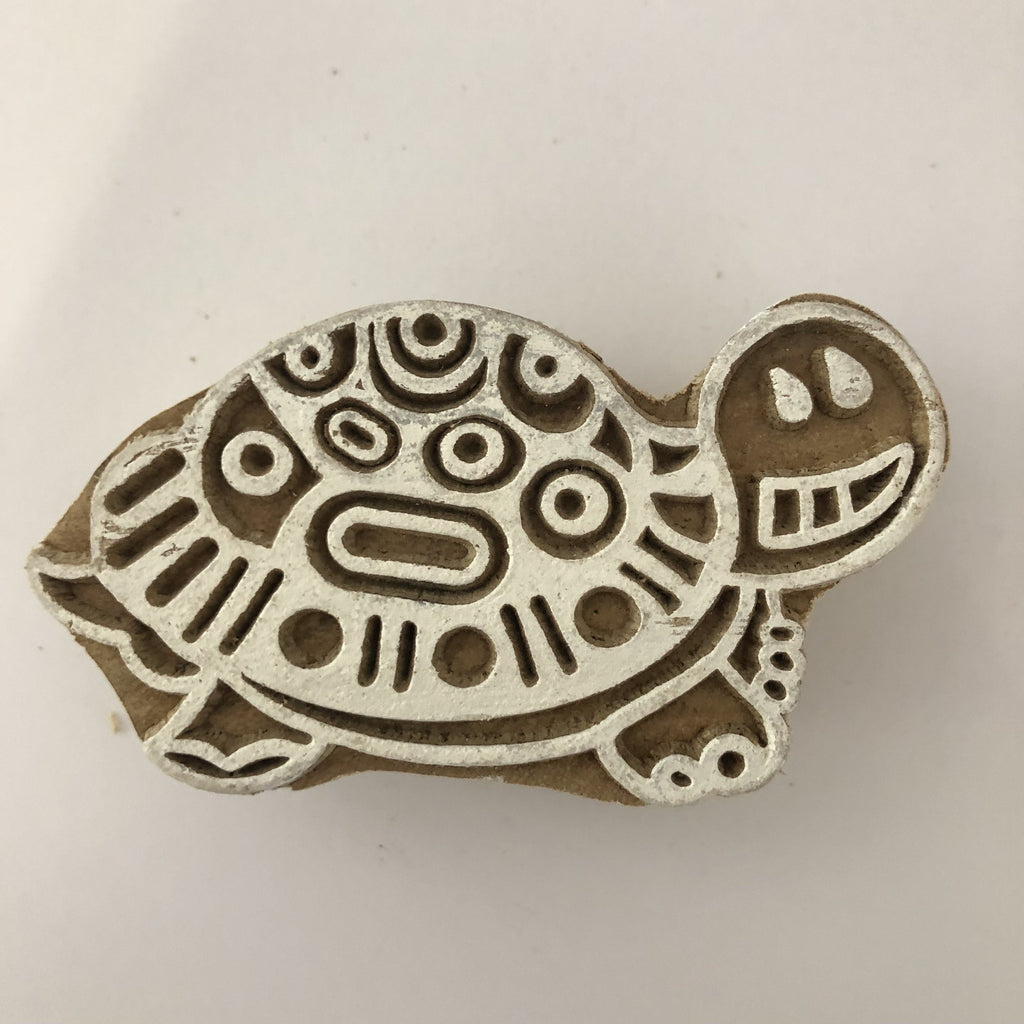 Carved printing block - Small turtle