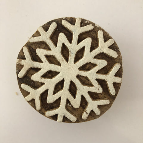 Carved printing block - snow flake