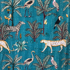Kantha, Safari Teal blue