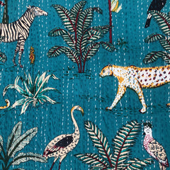 Kantha, Safari Teal blue