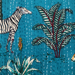 Kantha, Safari Teal blue