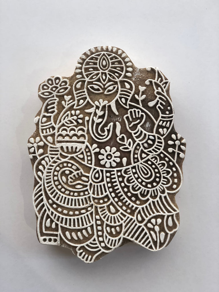 Carved printing block - Ele Goddess