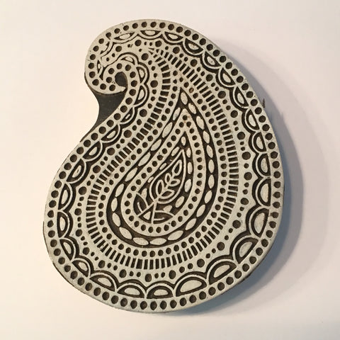 Carved printing block - Large Paisley