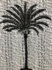 Grey Palm Tree kantha