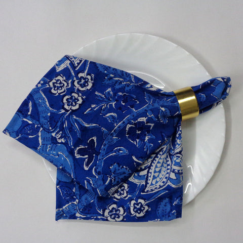 Block printed Napkins, Set of 8.