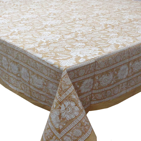 Block printed tablecloths, 180 x 270cm, 180 x 340cm long rectangle, 180 x 180cm Square