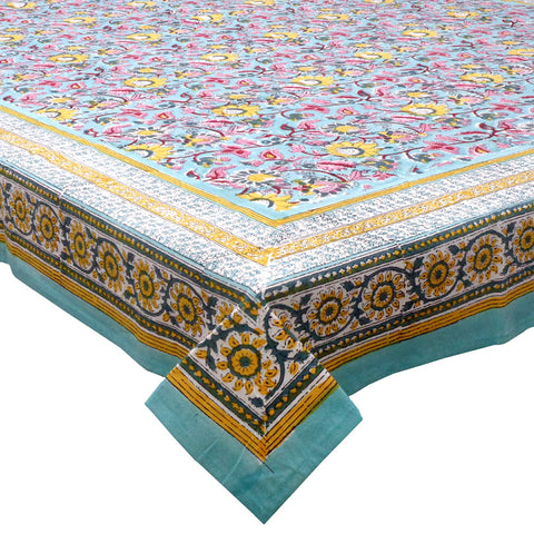 Block printed tablecloths, 180 x 270cm, 180 x 340cm long rectangle