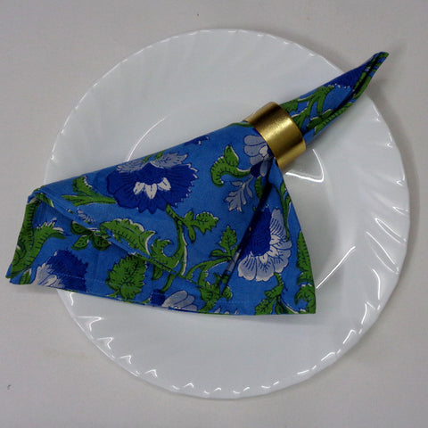Block printed Napkins, Set of 8.