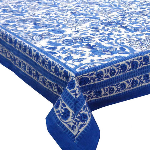 Block printed tablecloths, 150 x 220, 180 x 270cm, 180 x 340cm long rectangle