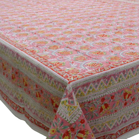Block printed tablecloths, 180 x 270cm, 180 x 340cm long rectangle