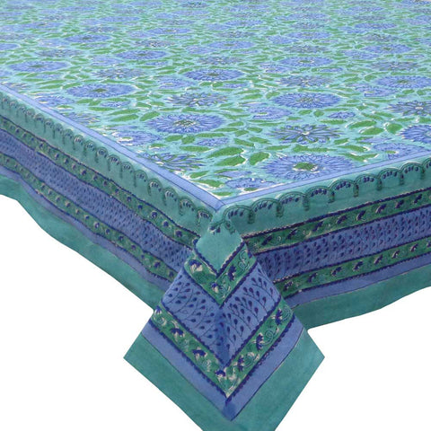 Block printed tablecloths, 180 x 270cm, 180 x 340cm long rectangle, 180 x 180cm Square
