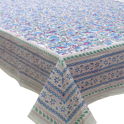 Block printed tablecloths, 180 x 180cm Square, 220 x 220cm.